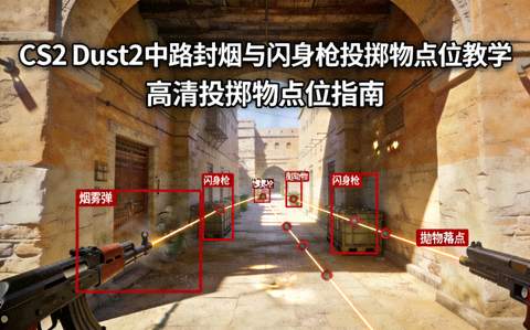 CS2 Dust2中路封烟与闪身枪高清投掷物点位教学封面